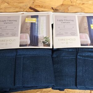 Threshold Navy Light Filtering Curtains
